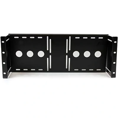 Bild av StarTech.com 4 HE Universal VESA LCD monitorhållare för 19 tums rack eller skåp TAA kompatibel hållare av kallpressat stål (RKLCDBK)