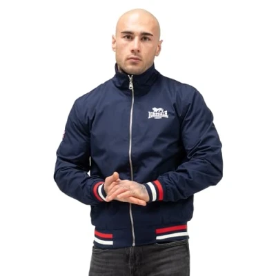 Bild av Lonsdale Jacka för män Slim Fit NEWDIGATE, Marinblå/Vit/Röd, L