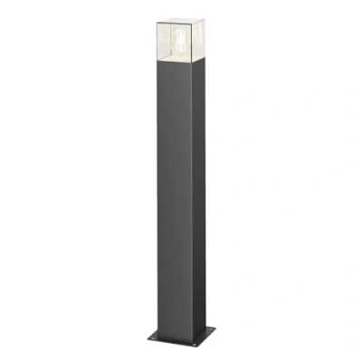 Bild av Lucande Utomhuslampa &#039;Keke&#039; (modern) i Svart av aluminium/grå zink (1 lamor, E27) Väglampa, pollare, vägbelysning, sockellampa