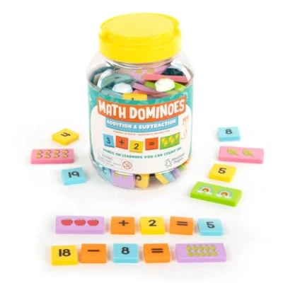 Bild av Learning Resources Matematikdomino Addition och subtraktion, 3+ år, matematikspel för barn, siffror, funktioner bilddomino, matematikresurser, dominospel