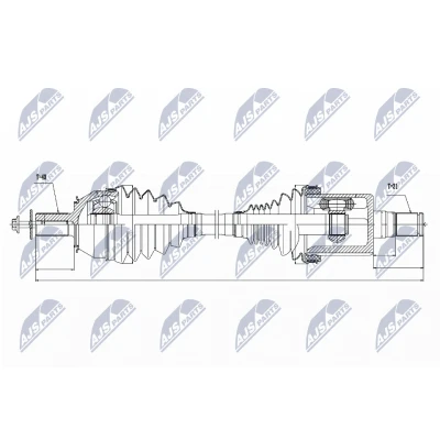 Bild av NTY NPW VV 027 Arbre de transmission Essieu avant gauche Boîte automatique VOLVO: V60 I, S60 II