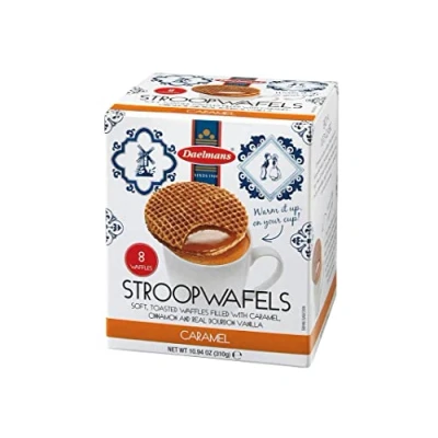 Bild av Daelmans Stroopwafels Jumbo Karamellvåfflor 310 gram per Cube Box Äkta holländsk karamellvåffla