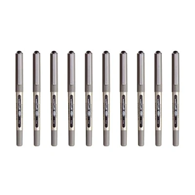Bild av uni ball Svart flytande bläckrollerpenna, 0,7 mm medium spets, 10 pack