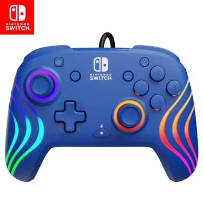 Bild av Official Switch Afterglow Wave Wired Controller, Prismatic, Blå