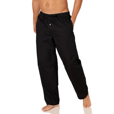 Bild av Amazon Essentials Men&#039;s Vävd pyjamasbyxa rak passform, Svart, XXL