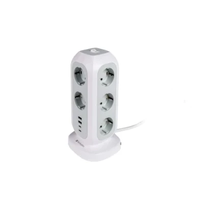 Bild av Verbatim EUPT 01 Effektband 15 i 1 europeisk multiplugg förlängning AC 230 V 3600 Watt ingång: Typ F utgångskontakter: (11 x strömtyp F, 2 USB, USB C) m sladd Europa