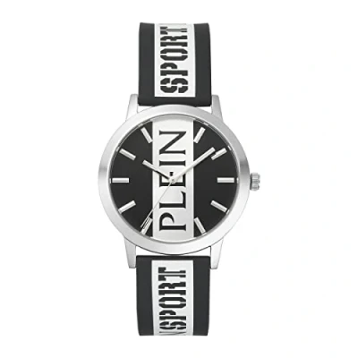 Bild av Plein Sport damklocka analog kvarts legend silikon, Silver/Svart Psjba0123
