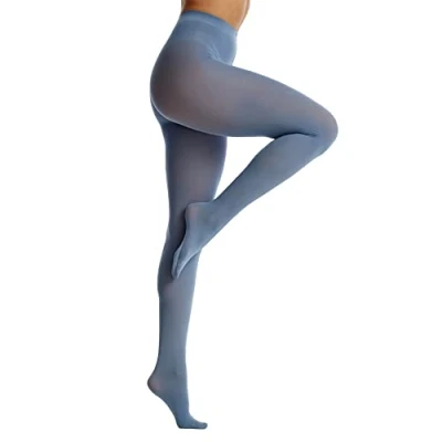 Bild av Frola tights för kvinnor 80 Denier halvogenomskinlig enfärgad strumpbyxor dam tights, D Klöver Grön, S M