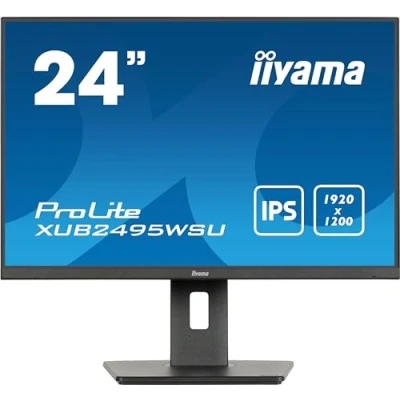 Bild av iiyama Prolite XUB2495WSU B7 61,1 cm 24,1 tum IPS LED skärm WUXGA 16:10 HDMI DP USB3.2 USB C smal linje höjdjustering pivot svart