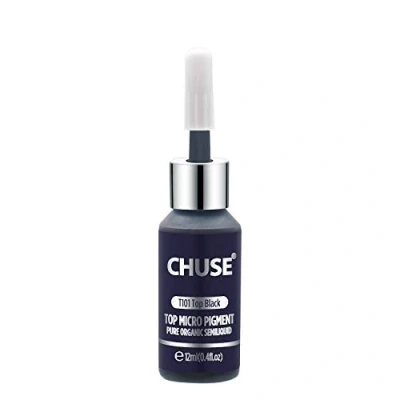 Bild av CHUSE T101 Top svart micro mikropigment permanent makeup tatuering bläck kosmetisk färg godkänd SGS, DermaTest 12 ml (0,4 fl.oz)