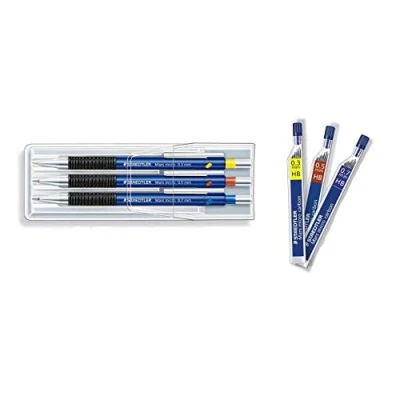 Bild av Staedtler Marsmicro 0,3 0,7 Set med 3 färger Eco påfyllningspatroner HB 0,5