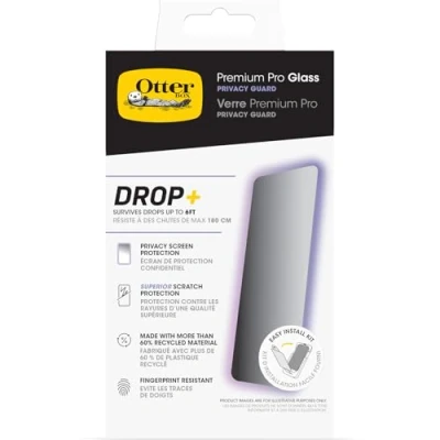 Bild av Otterbox Premium Pro Glass Privacy Guard skärmskydd för iPhone 16 Pro, härdat glas, överlägset repskydd, Klarar fall upp till 1,8m
