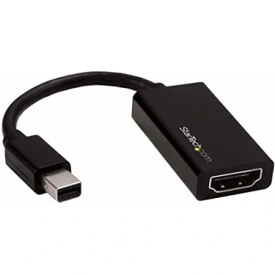 Bild av StarTech.com Mini DisplayPort till HDMI adapter aktiv mDP 1.4 2.0 videoomvandlare 4K 60Hz DP eller Thunderbolt 1/2 Mac/PC skärm/TV/skärm (MDP2HD4K60S), svart