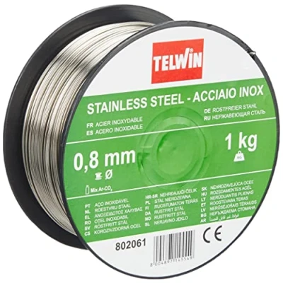 Bild av Telwin S.p.A. 802061 rostfri ståltråd med ståldiameter 0,8 mm, 1 kg, grå