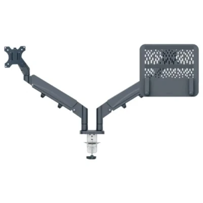 Bild av Leitz Ergo Monitor arm space saving dual with laptop Dark grey
