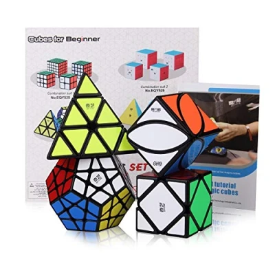Bild av ROXENDA Speed Cube Set, Pyramid Megaminx Skewb Ivy Magisk Kub Med Presentask, Hemlig Handledning för Hastighetskuber