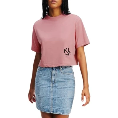 Bild av Karl Lagerfeld Jeans Cropped Monogram TEE Tshirt bas, Storlek: Medium, Foxglove