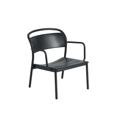 Bild av Muuto Linear Steel Lounge Armchair Trädgårdsstol Anthracite black H75,4 x D68,4 cm