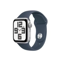 Bild av Apple Watch SE (GPS) 2a generation 40 mm silveraluminium smart klocka med sportband fluoroelastomer stormbl¨ bandstorlek: S/M 32 GB Wi Fi, Bluetooth 26.4 g