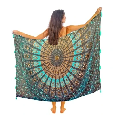Bild av Bohemisk chic pareo, mandala strandplagg över bikini och baddräkt, strandklänning, omlott, one size