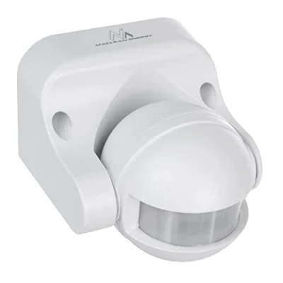 Bild av Maclean MCE358 Infraröd Rörelsesensor 180 PIR Med Skymningssensor IP44 För Inomhus Och Utomhus Upp Till 12m Räckviddsbelastning 300/1200W (Vit)