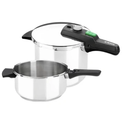 Bild av Monix Snabb tryckkokare set, rostfritt stål, 4 och 6 liter