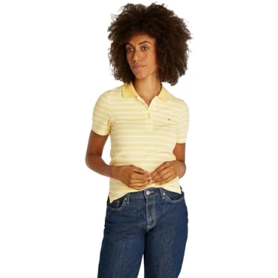Bild av Tommy Hilfiger Piké citronella/ecru, Storlek: XS, Citronella/ecru