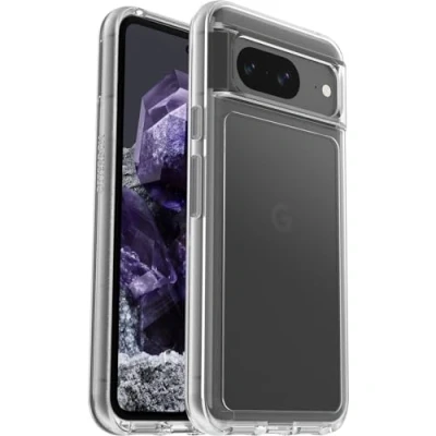 Bild av OtterBox Symmetry Clear skal för Google Pixel 8, stöttåligt, fallsäkert, skyddande tunt skal, testad till militärstandard x3, Klar