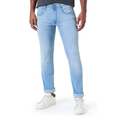 Bild av replay herr slim fit jeans Anbass, 010 ljusblå, 36W x 30L