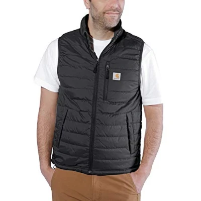 Bild av Carhartt Regnskydd för män avslappnad passform, lättviktig, isolerad, väst, ytterkläder, Svart, XXL
