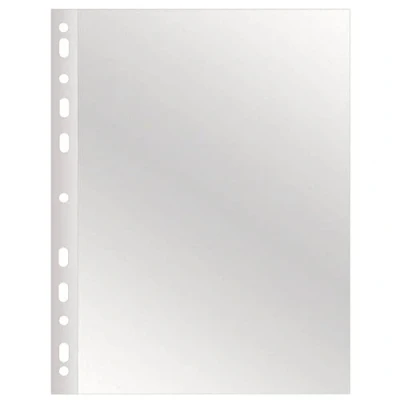 Bild av Q Connect KF11191 broschyrfodral/genomskinliga fickor, korrugerad A4 50 stycken/breda sidor/ovansida, öppen, genomskinliga perforerat plastskydd/transparent 75 mikron, 220 x 300 mm/22 30 cm