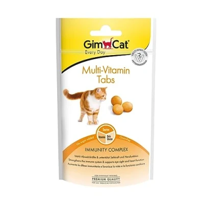 Bild av GimCat Multi Vitamin tabletter Funktionella kattsnacks som stödjer immunförsvaret, hjärtat och ögonen 8 st förpackning (8 x 40 g)