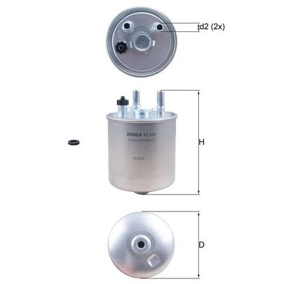 Bild av MAHLE ORIGINAL KL 639D Filtre à Carburant de conduite 10 10,0 RENAULT: Kangoo II / Grand Kangoo, Express, TWINGO 2