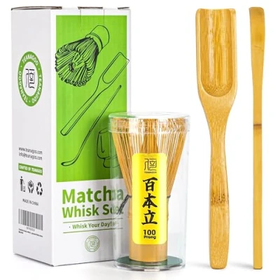 Bild av TEANAGOO Japanska Matcha Ceremoni Tillbehör, Broom (Chasen), Traditionell Shovel (Chashaku), Tesked, Visphållare, I5, Det perfekta setet för att göra en kopp matcha.