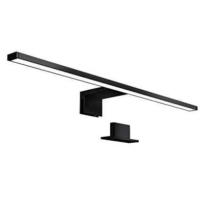 Bild av B.K.Ljus spegelbelysning badrum med 2 i 1 montering, neutral vit ljusfärg, klämbar, badrum, skåpbelysning, spegellampa, spegelbelysning, 60 x 10,3 3,6 cm, svart