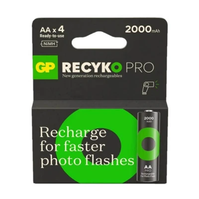 Bild av GP ReCyko Pro Photoflash Batteri NiMH 2100mAh AA 4 Pack Paper box