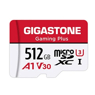 Bild av [Gigastone] 512GB Micro SD Card, Gaming Plus, MicroSDXC Memory Card for Nintendo Switch, Wyze, GoPro, Dash Cam, Security Camera, 4K Video Recording, UHS I A1 U3 V30 C10, up to 100MB/s, with Adapter