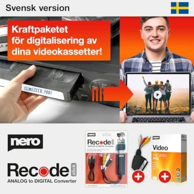 Bild av Nero VHS to USB Video Grabber Recode Stick inkl. videoredigeringsprogram videoredigering digitalisering av videokassetter Windows 11 / 10 8 7