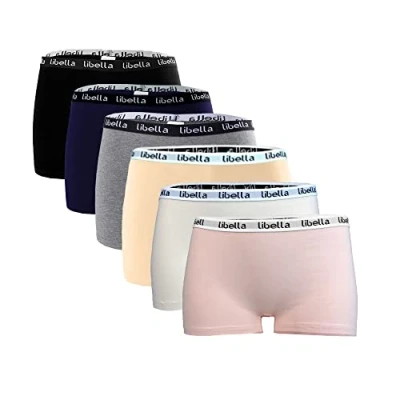 Bild av Libella® Trosor boxershorts för kvinnor, 6 pack, hipster, underbyxor, set bomull, 3407, Flerfärgad c, S