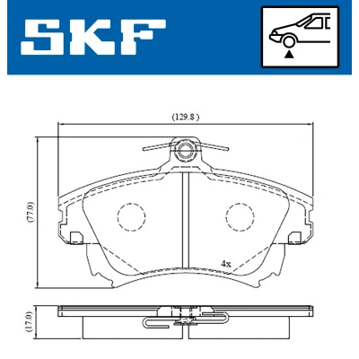 Bild av SKF VKBP 80404 A Jeu de plaquettes frein avec indicateur d&#039;usure VOLVO: V40 Break