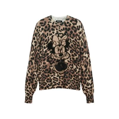 Bild av Desigual Minnie Animal Print Stickad tröja, Storlek: Medium, Brown