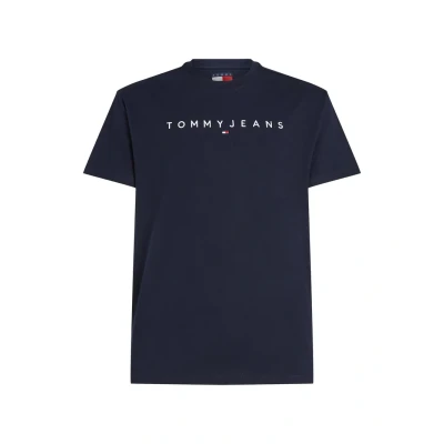 Bild av Tommy Jeans Linear LOGO TEE Tshirt med print, Storlek: 44, Dark night navy