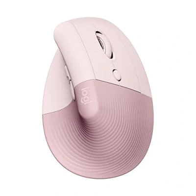 Bild av Logitech Lift Vertical ergonomisk mus, trådlös, Bluetooth eller Logi Bolt USB mottagare, ljudlösa klick, 4 knappar, kompatibel med Windows/macOS/iPadOS, bärbar dator och PC Rosa