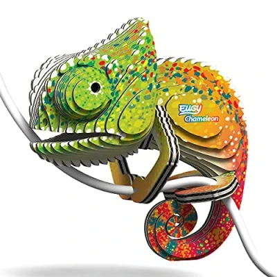 Bild av EUGY Chameleon 650075 3D kameleon pussel för barn och vuxna att montera själv DIY kit från 6 år, EH 075