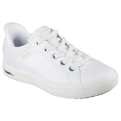 Bild av Skechers Dam Arch Fit Arcade Forever Cozy Hands Free Slip ins sneakers, Vit överflödig trädgård, 37 EU