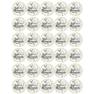 Bild av Ronnies Bakery Company 30 Eid Mubarak cupcake toppers ätbara kakor papper fe tårtdekorationer födelsedagstårtor