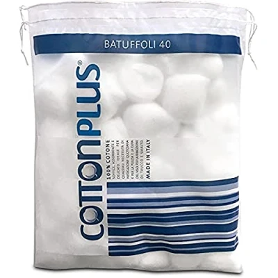 Bild av Cotton Plus 40 stycken medicinsk linje 100% ren bomull kardad hydrofil för användning mjuk och absorberande.