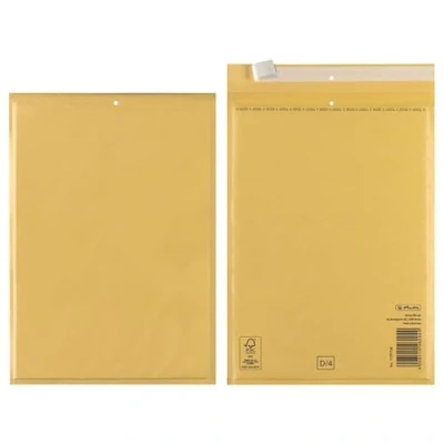 Bild av Herlitz Bubbelpåse D/4, PE innerfolie, 3 pack, svetsad, 18 x 26 cm, brun