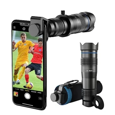 Bild av Apexel 2IN1 Cell Phone Camera Lens 10X Macro Lens+120 Degree Wide Angle for iPhone 11/11pro Samsung Galaxy S10/S10 plus Huawei and most Smartphone