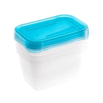 Bild av keeeper Matlådeset i 4 delar, x 750 ml, 15,5 10,5 8,5 cm, Fredo Fresh, blå/genomskinlig